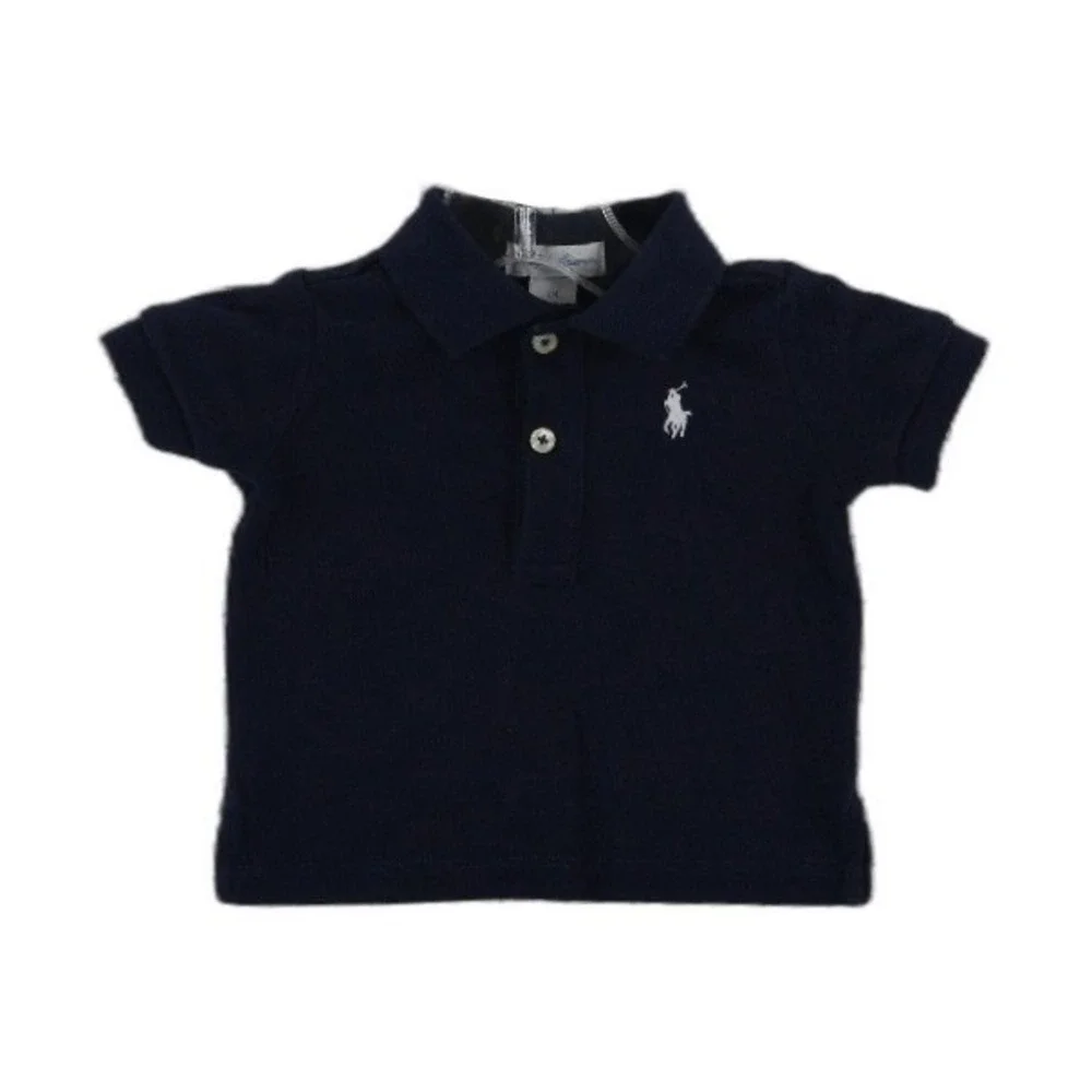 Ralph Lauren Polo Shirt Baby Size 3M Blue Pique Cotton Pony Logo Boys